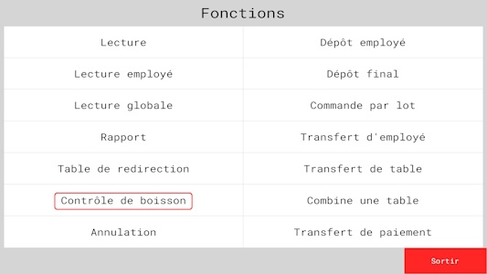Menu Fonctions Veloce